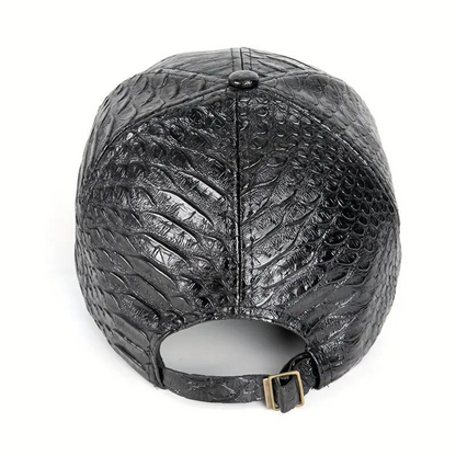 CrocoScale Leather Cap